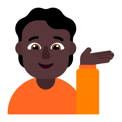Person Tipping Hand Flat Dark Emoji from Fluent Emoji Flat Set