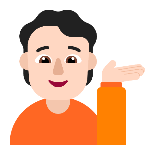 Person Tipping Hand Flat Light Emoji from Fluent Emoji Flat Set