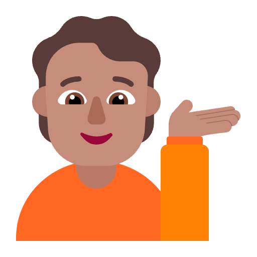 Person Tipping Hand Flat Medium Emoji from Fluent Emoji Flat Set