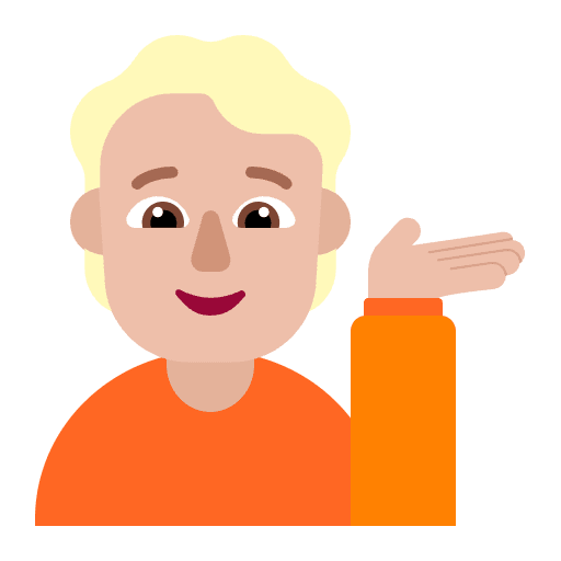 Person Tipping Hand Flat Medium Light Emoji from Fluent Emoji Flat Set