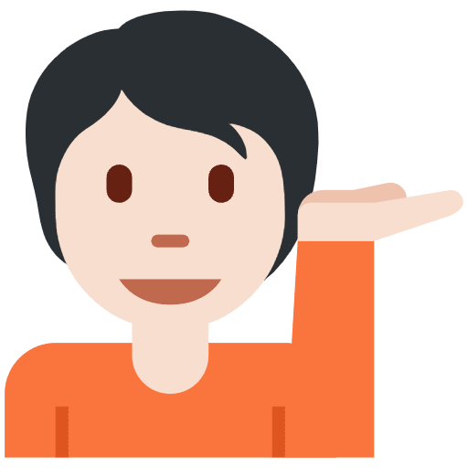 Person Tipping Hand Light Skin Tone Emoji from Twemoji Emoji Set