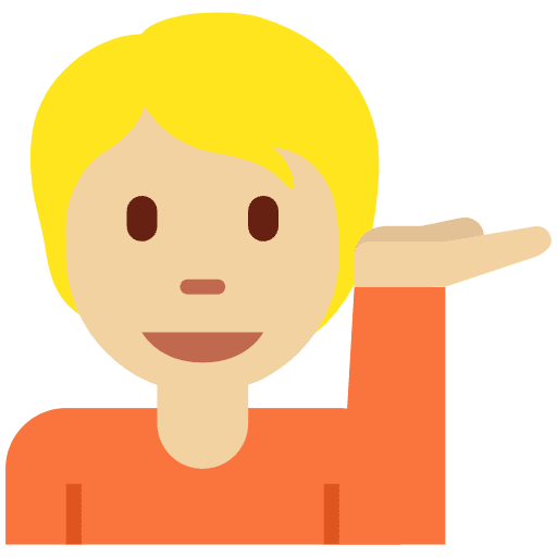 Person Tipping Hand Medium Light Skin Tone Element from Twemoji Emoji Set
