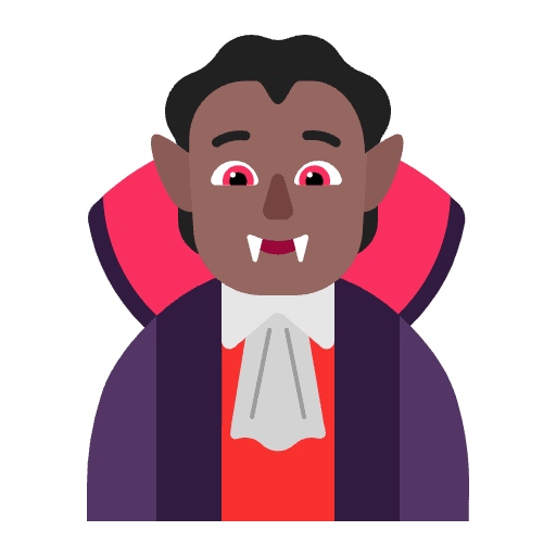 Person Vampire Flat Medium Dark Emoji from Fluent Emoji Flat Set