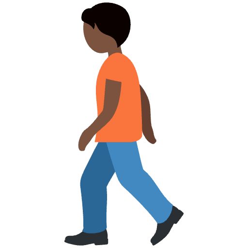 Person Walking Dark Skin Tone Element from Twemoji Emoji Set