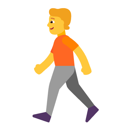Person Walking Flat Default Emoji from Fluent Emoji Flat Set