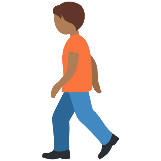 Person Walking Medium Dark Skin Tone Emoji from Twemoji Emoji Set