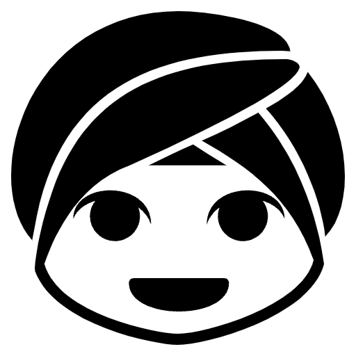 Person Wearing Turban Emoji from EmojiTwo Black Set