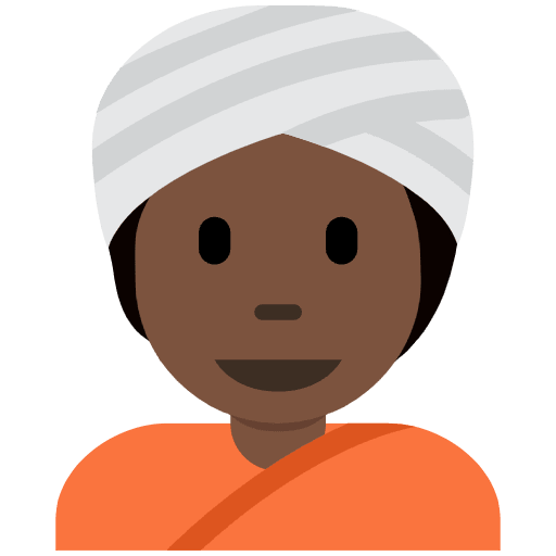 Person Wearing Turban Dark Skin Tone Emoji from Twemoji Emoji Set
