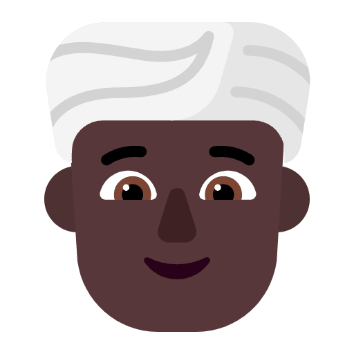 Person Wearing Turban Flat Dark Emoji from Fluent Emoji Flat Set
