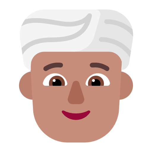 Person Wearing Turban Flat Medium Emoji from Fluent Emoji Flat Set