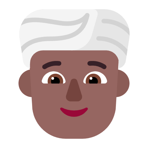 Person Wearing Turban Flat Medium Dark Element from Fluent Emoji Flat Set