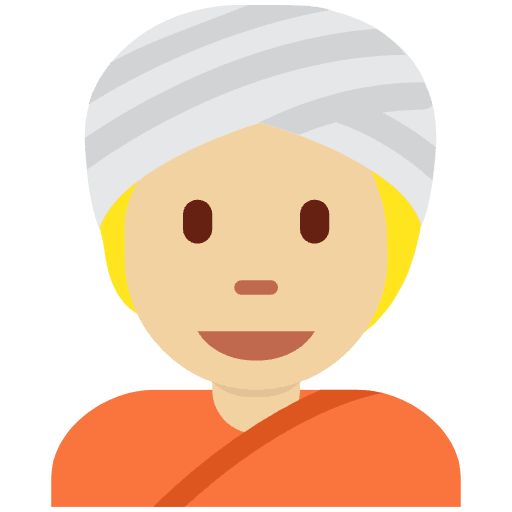 Person Wearing Turban Medium Light Skin Tone Element from Twemoji Emoji Set