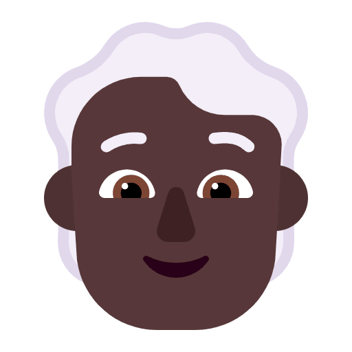 Person White Hair Flat Dark Emoji from Fluent Emoji Flat Set