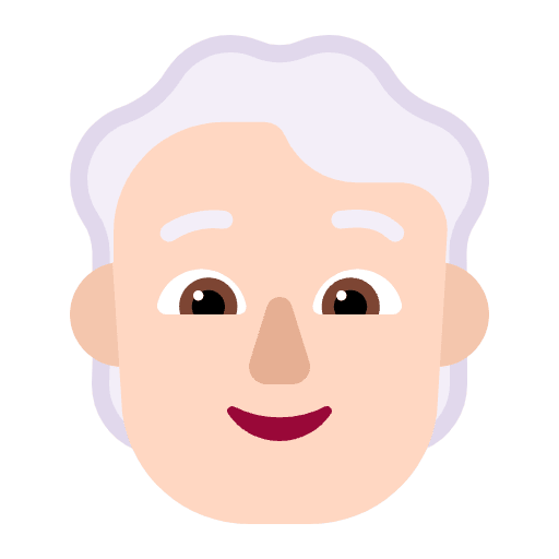 Person White Hair Flat Light Emoji from Fluent Emoji Flat Set