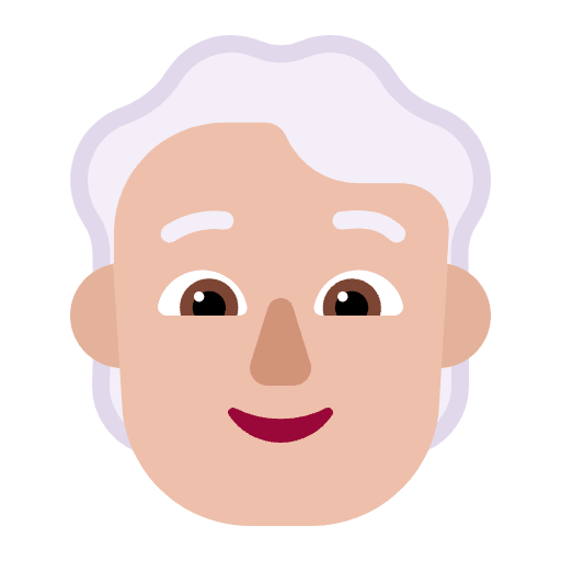 Person White Hair Flat Medium Light Emoji from Fluent Emoji Flat Set