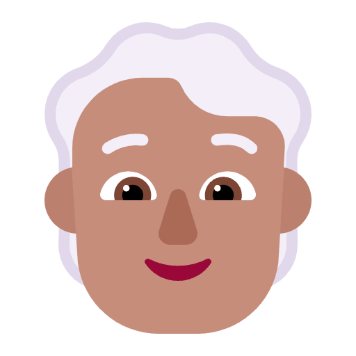 Person White Hair Flat Medium Emoji from Fluent Emoji Flat Set