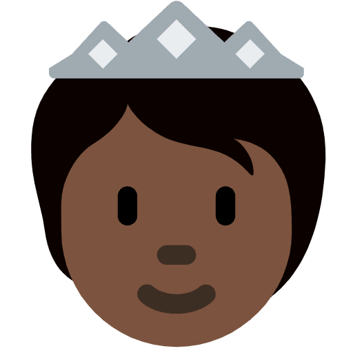 Person With Crown Dark Skin Tone Emoji from Twemoji Set