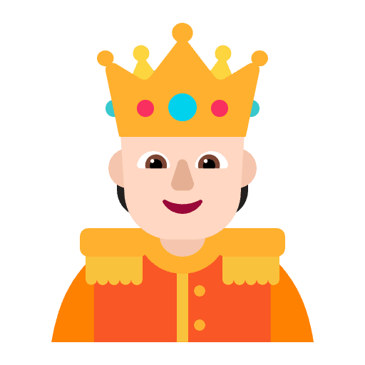 Person With Crown Flat Light Emoji from Fluent Emoji Flat Set