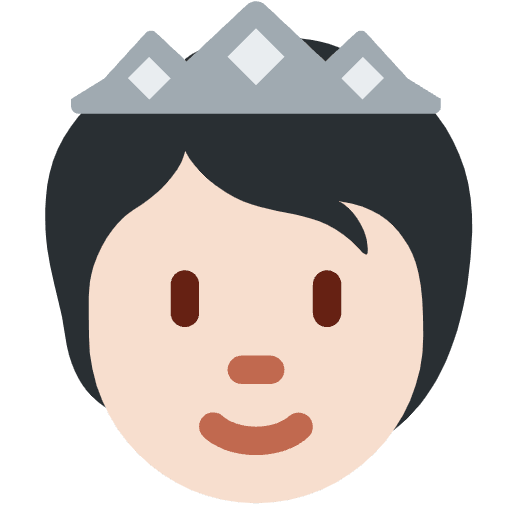 Person With Crown Light Skin Tone Element from Twemoji Emoji Set