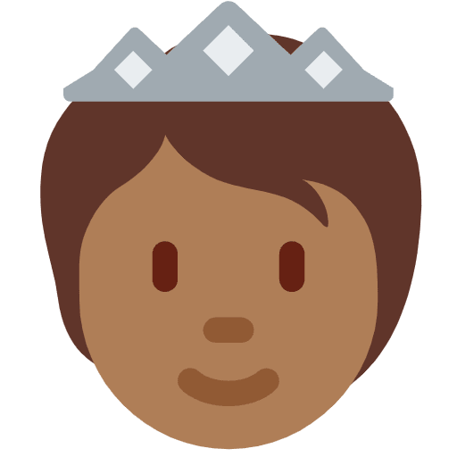 Person With Crown Medium Dark Skin Tone Element from Twemoji Emoji Set