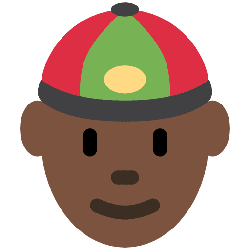Person With Skullcap Dark Skin Tone Emoji from Twemoji Set