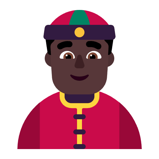 Person With Skullcap Flat Dark Emoji from Fluent Emoji Flat Set