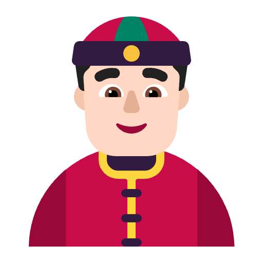 Person With Skullcap Flat Light Emoji from Fluent Emoji Flat Set