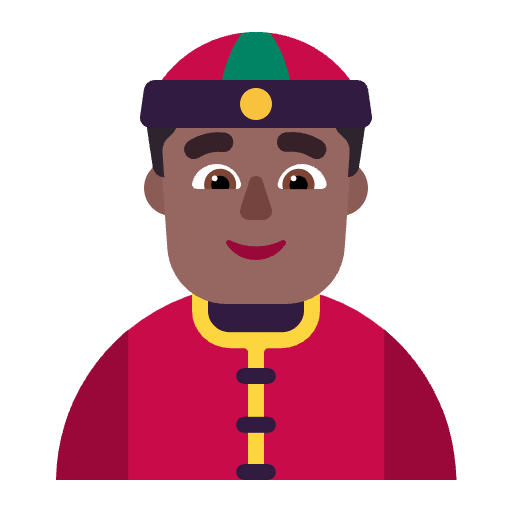 Person With Skullcap Flat Medium Dark Emoji from Fluent Emoji Flat Set