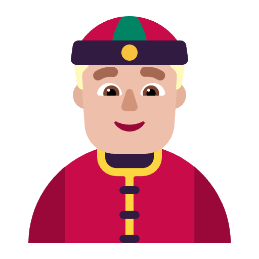 Person With Skullcap Flat Medium Light Emoji from Fluent Emoji Flat Set
