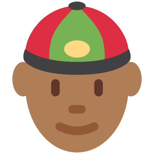 Person With Skullcap Medium Dark Skin Tone Emoji from Twemoji Emoji Set