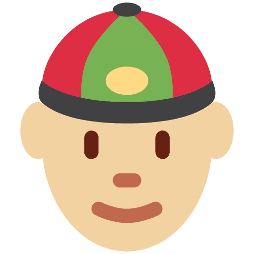 Person With Skullcap Medium Light Skin Tone Emoji from Twemoji Emoji Set