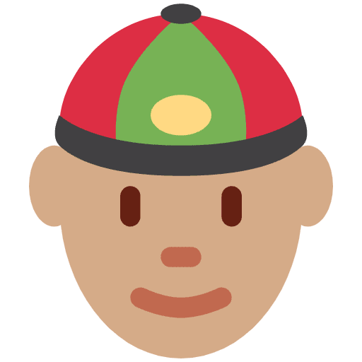 Person With Skullcap Medium Skin Tone Emoji from Twemoji Emoji Set