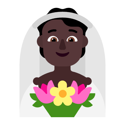 Person With Veil Flat Dark Emoji from Fluent Emoji Flat Set