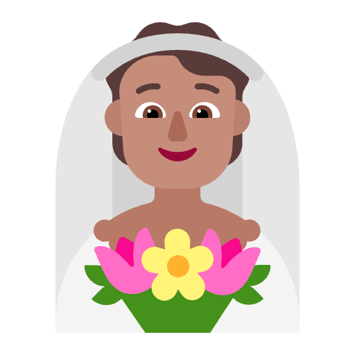 Person With Veil Flat Medium Emoji from Fluent Emoji Flat Set