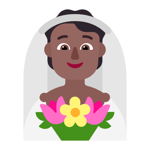 Person With Veil Flat Medium Dark Element from Fluent Emoji Flat Set