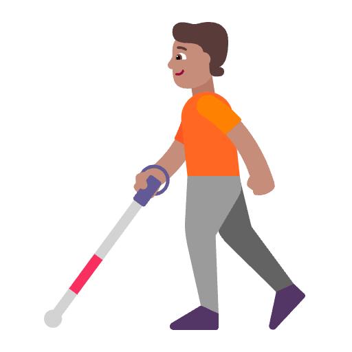 Person With White Cane Flat Medium Emoji from Fluent Emoji Flat Set