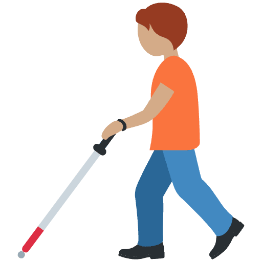 Person With White Cane Medium Skin Tone Emoji from Twemoji Set