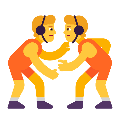Person Wrestling Flat Emoji from Fluent Emoji Flat Set