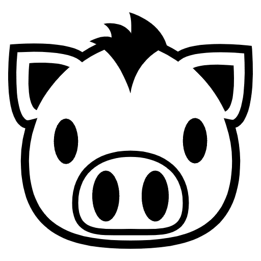 Pig Face Emoji from EmojiTwo Black Set