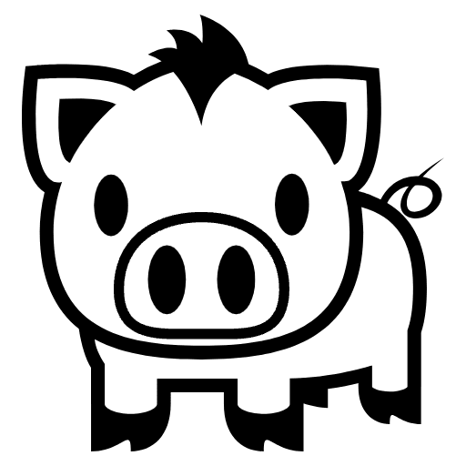 Pig Emoji from EmojiTwo Black Set