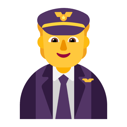 Pilot Flat Default Emoji from Fluent Emoji Flat Set