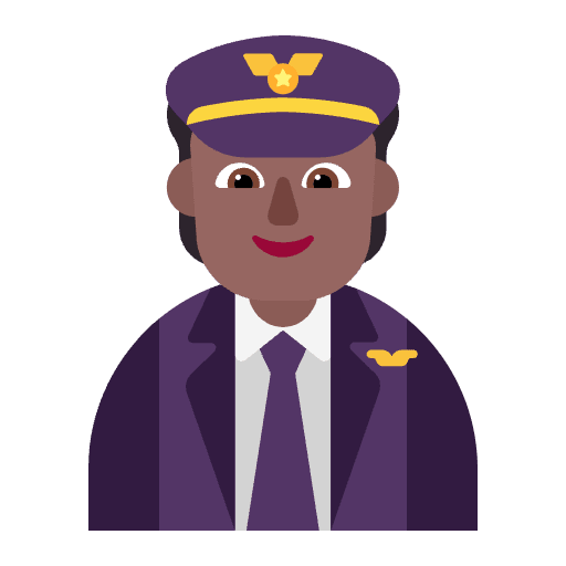 Pilot Flat Medium Dark Emoji from Fluent Emoji Flat Set