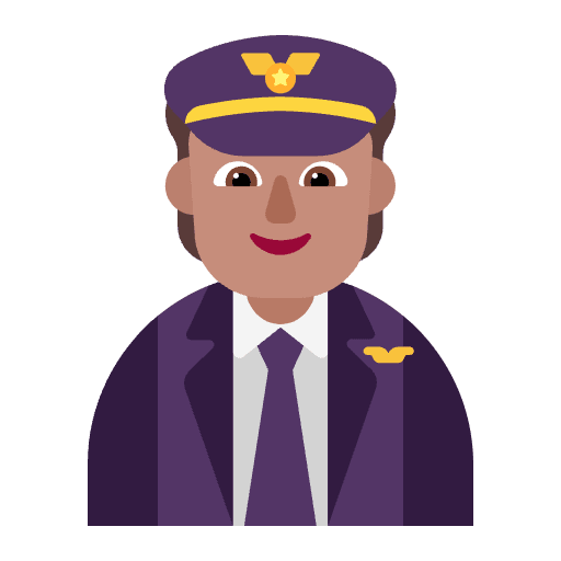 Pilot Flat Medium Emoji from Fluent Emoji Flat Set