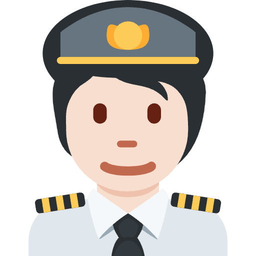 Pilot Light Skin Tone Emoji from Twemoji Emoji Set