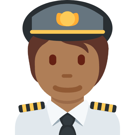 Pilot Medium Dark Skin Tone Emoji from Twemoji Emoji Set