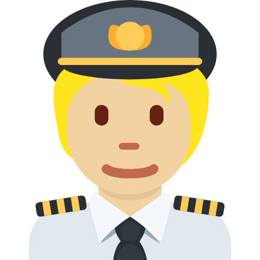 Pilot Medium Light Skin Tone Emoji from Twemoji Emoji Set