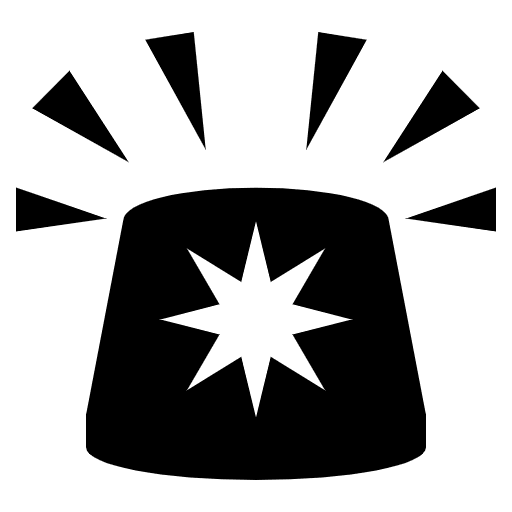 Police Car Light Emoji from EmojiTwo Black Set