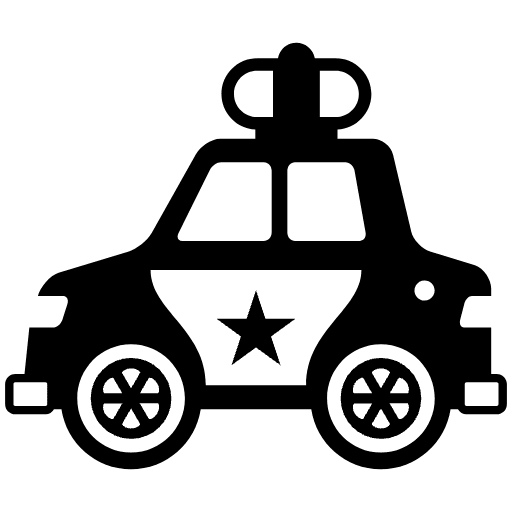 Police Car Emoji from EmojiTwo Black Set