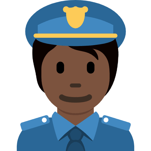 Police Officer Dark Skin Tone Emoji from Twemoji Set