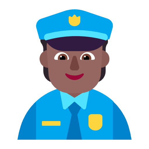 Police Officer Flat Medium Dark Emoji from Fluent Emoji Flat Set